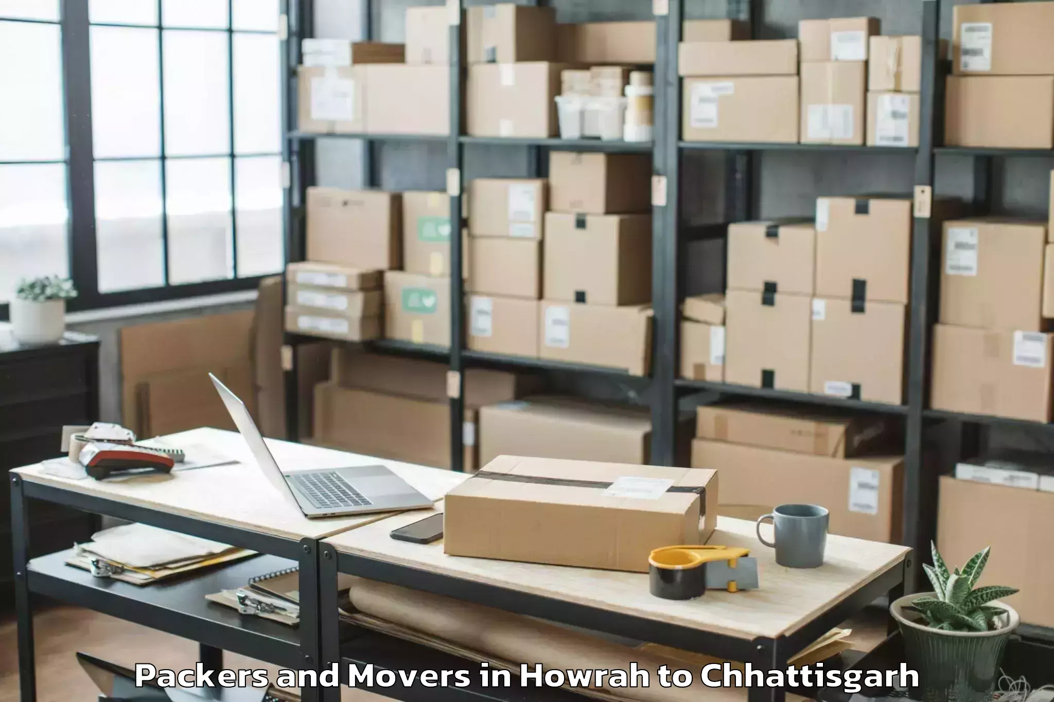 Reliable Howrah to Kharsia Packers And Movers